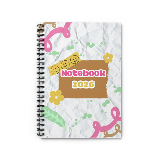 Colorful Spiral Notebook for Creative Minds, Cute Journal for School, Ideation, and Gift, Spring Vibes, Sketchbook, Daily Planner