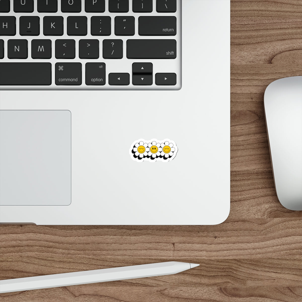 Cheerful Flower Stickers, Die-Cut Floral Decals for Laptops, Water Bottles, Smiley Face Stickers, Cute Gift for Friends, Spring Decor