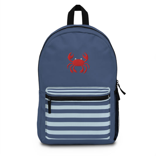Stylish Crab Print Backpack for Beach Lovers, School Bag.