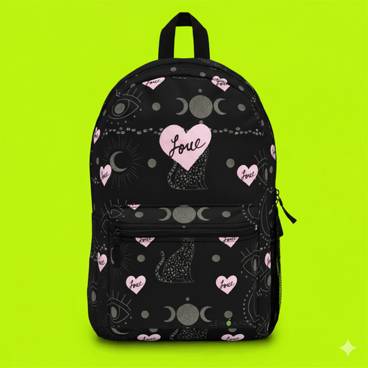 Bohemian Love Backpack - Trendy School Bag, Gym Bag, Travel Backpack, Cosmic Aesthetic, Gift for Her