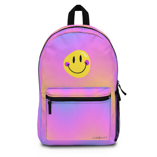 Smiley Gradient Backpack School Bag.